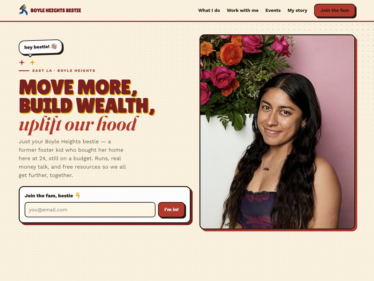 Boyle Heights Bestie — a real client site masa built for Metztli